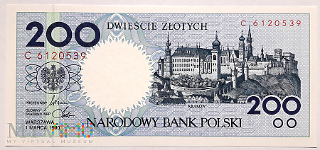 Polska 200 złotych 1990