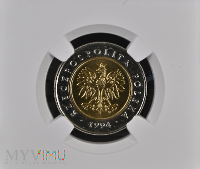 5 złotych 1994- NGC MS67