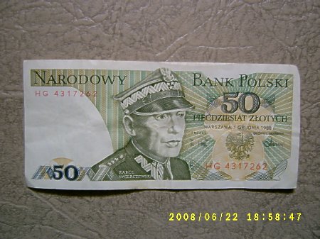 50 złotych(Świerczewski).
