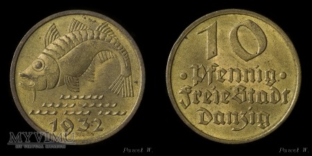 Wolne Miasto Gdańsk - 1932 10 Pfennig