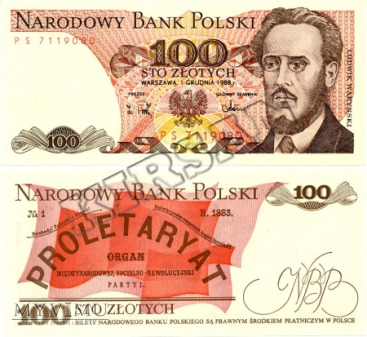 Banknot 100 zlotych 1988 r