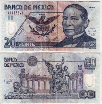 Meksyk, 20 pesos 2002r
