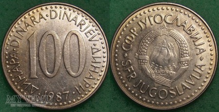 Jugosławia, 100 DINARÓW 1987