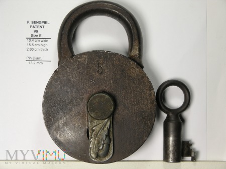 F. Sengpiel Patent Padlock, #5- Size 