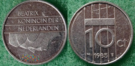Holandia, 1985, 10 centów