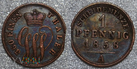 Niemcy, 1858, 1 pfennig