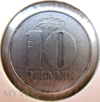 Duże zdjęcie 10 fenigów 1963 r. Niemcy (NRD)