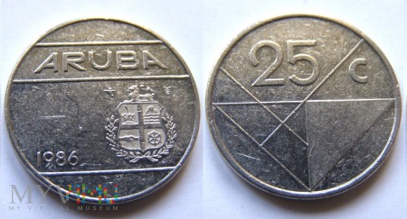 Aruba, 25 centów 1986