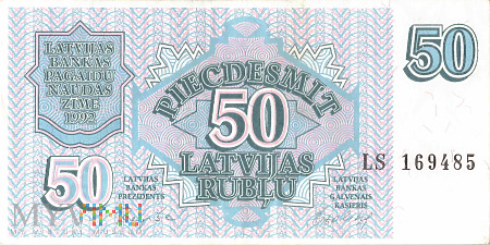 Łotwa - 50 rubli (1992)