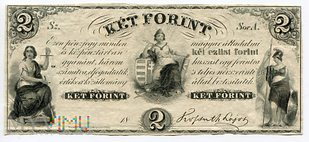 Duże zdjęcie Węgry - 2 forinty (1852r) AU