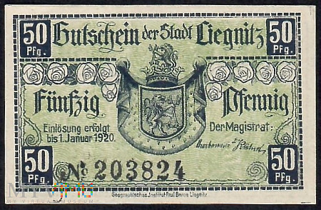 Liegnitz - Legnica 50 pfennig 1919/1920