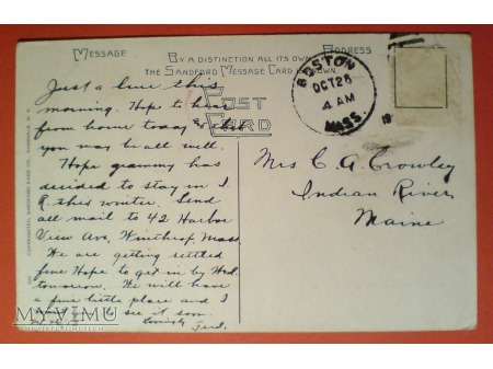 1915 KRUK złowieszczy i straszny USA pocztówka