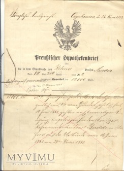 Duże zdjęcie List hipoteczny z 1883 roku.