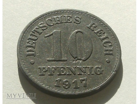 Duże zdjęcie 10 Pfennig 1917 rok.