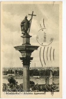 Duże zdjęcie W-wa - Kolumna Zygmunta - 1951