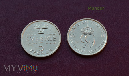 Moneta: 5 kronor 2016