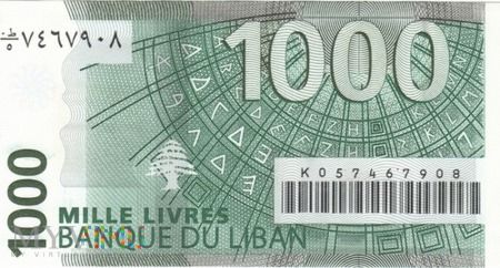 LIBAN 1000 LIVRES 2004