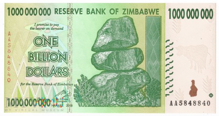 Zimbabwe - 1 000 000 000 dolarów (2008)