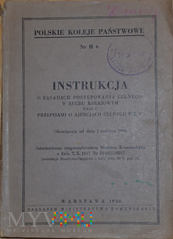 H6-1948 Instrukcja o postępowaniu celnym na PKP