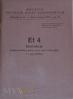 Et4-1995 Instrukcja BHP przy sieci trakcyjnej