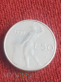 Włochy- 50 lirów 1990 r.