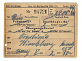 Bilet blankietowy Trzebinia - Hirschberg 1944 r.