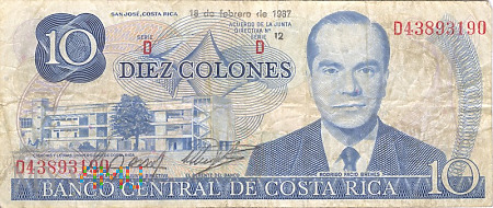 Costa Rica 10 Colones (10 CRC) 1972 1987