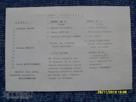 Duże zdjęcie Agitka-Lista PZPR (2 szt.)-1989r.