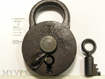 F. Sengpiel Patent Padlock #3 - Size "C"