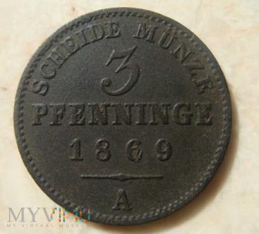 3 Pfenninge 1869, A ,Prusy