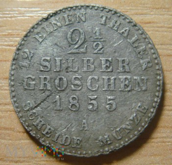 2½ Silber Groschen 1855 A ,Fryderyk Wilhelm IV