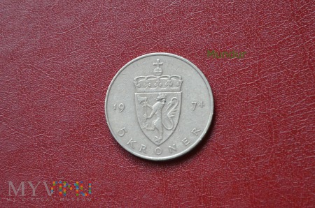 Duże zdjęcie Moneta norweska: 5 kroner