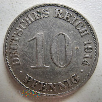 10 fenigów 1914 r. Niemcy (Cesarstwo)