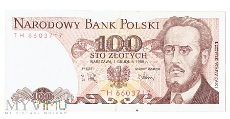 Polska - 100 złotych, 1988r.