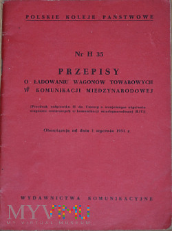 H35-1953 Przepisy o ładowaniu wag. w kom. międz.