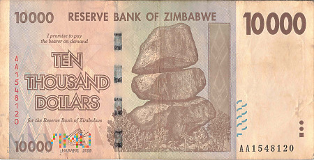 Zimbabwe - 10 000 dolarów (2008)