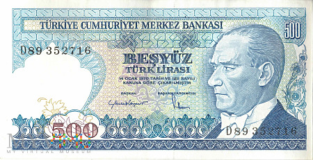 Turcja - 500 lir (1989)