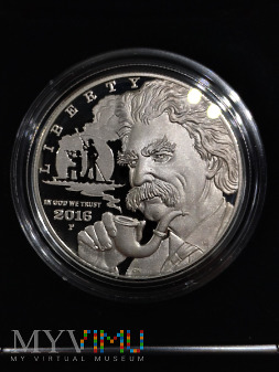 Srebrny dolar Mark Twain z fajką 2016