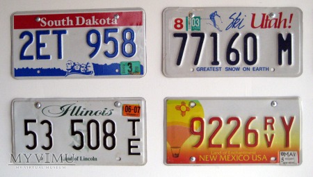 Stanowe tablice rejestracyjne pojazdow w USA