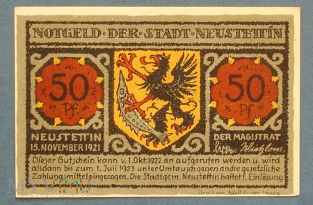 50 Pfennig 1921 - Neustettin in Pom - Szczecinek
