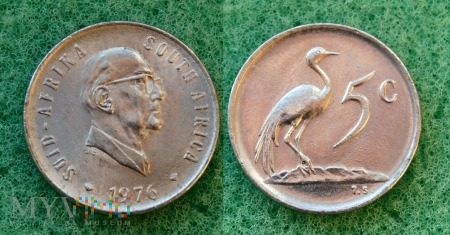 Duże zdjęcie South Africa, 5 cents 1976