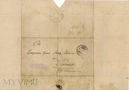 List nadany w Mikołowie- 1902