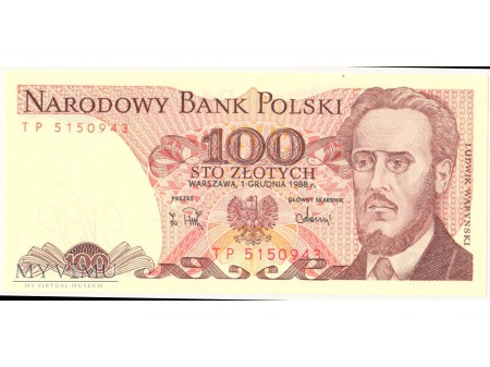 100 złotych 1988 rok seria TP