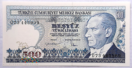 Turcja 500 lir 1983