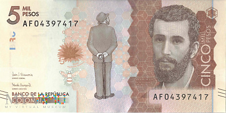 Kolumbia - 5 000 pesos (2018)