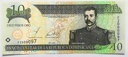 Dominikana 10 pesos oro 2002