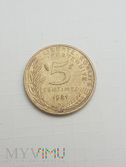 Duże zdjęcie Francja- 5 centymów 1981 r.