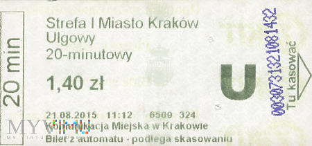 Duże zdjęcie Bilet Ulgowy 20-minutowy KM w Krakowie