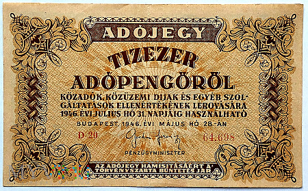 Węgry 10 000 pengo 1946