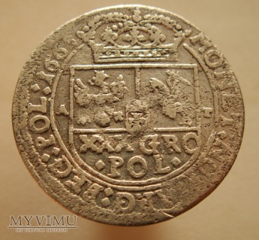 Zlotówka m. Lwów- 1665 r- Tymf